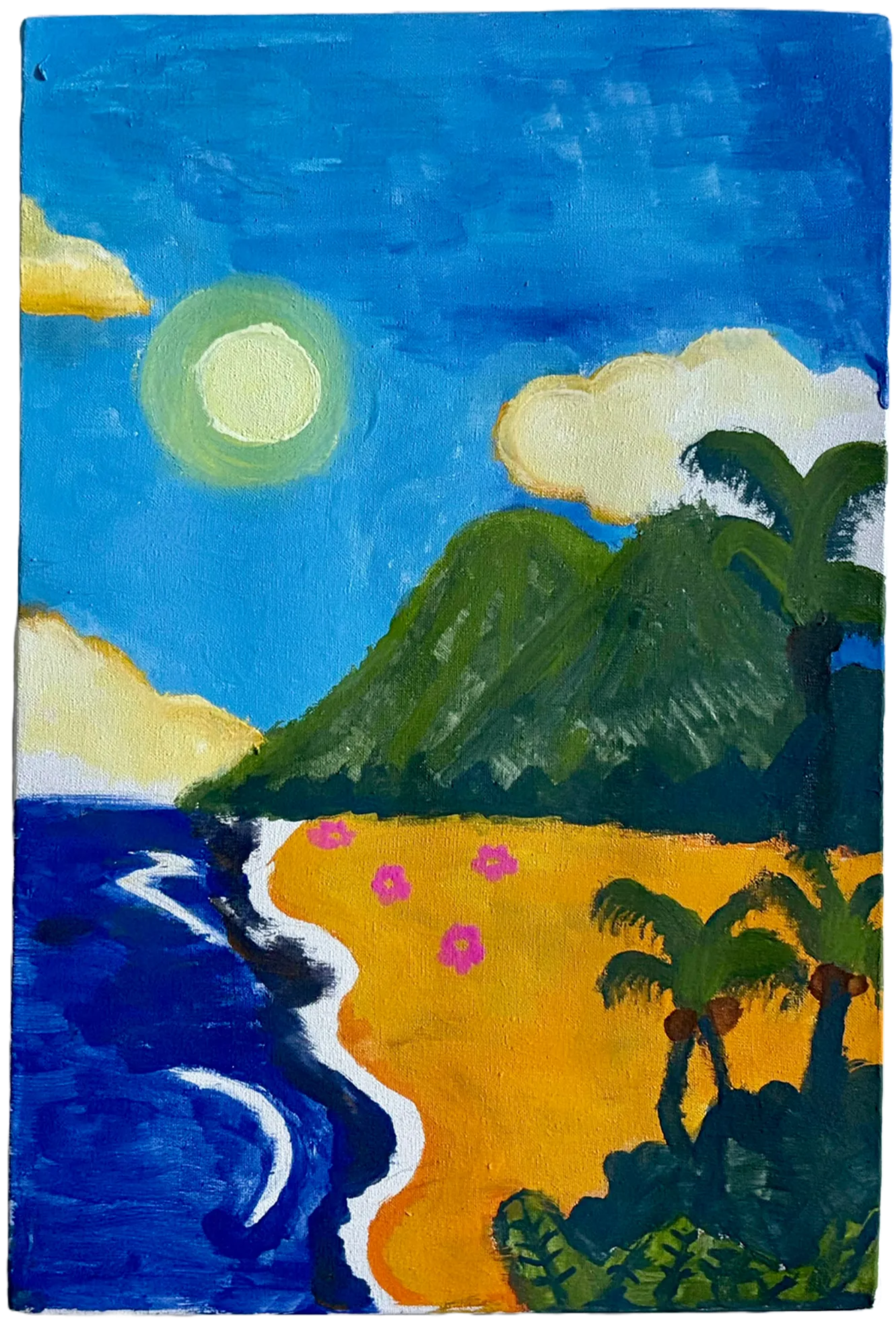 Sunset painting with vibrant colors